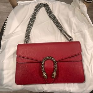 Gucci Dionysus Small Red Leather Shoulder Bag
